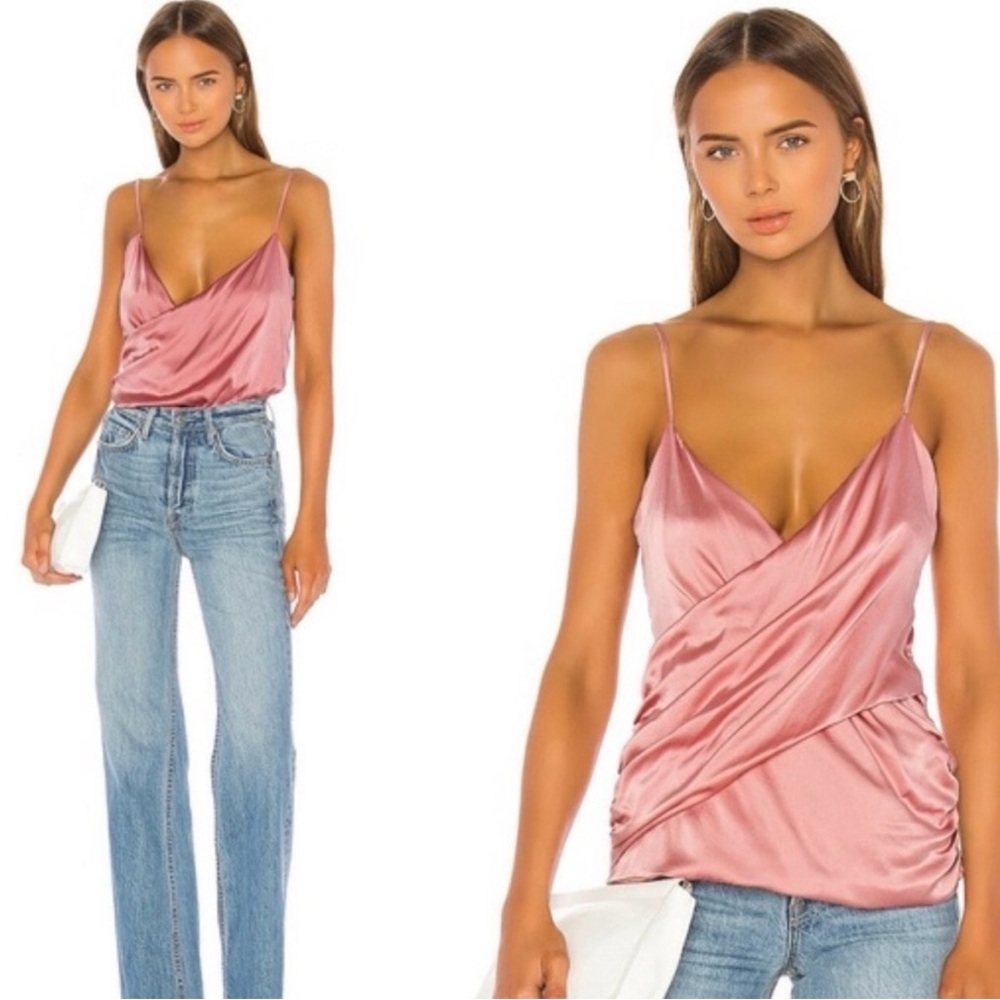 CAMI NYC Blush Satin Wrap Top
